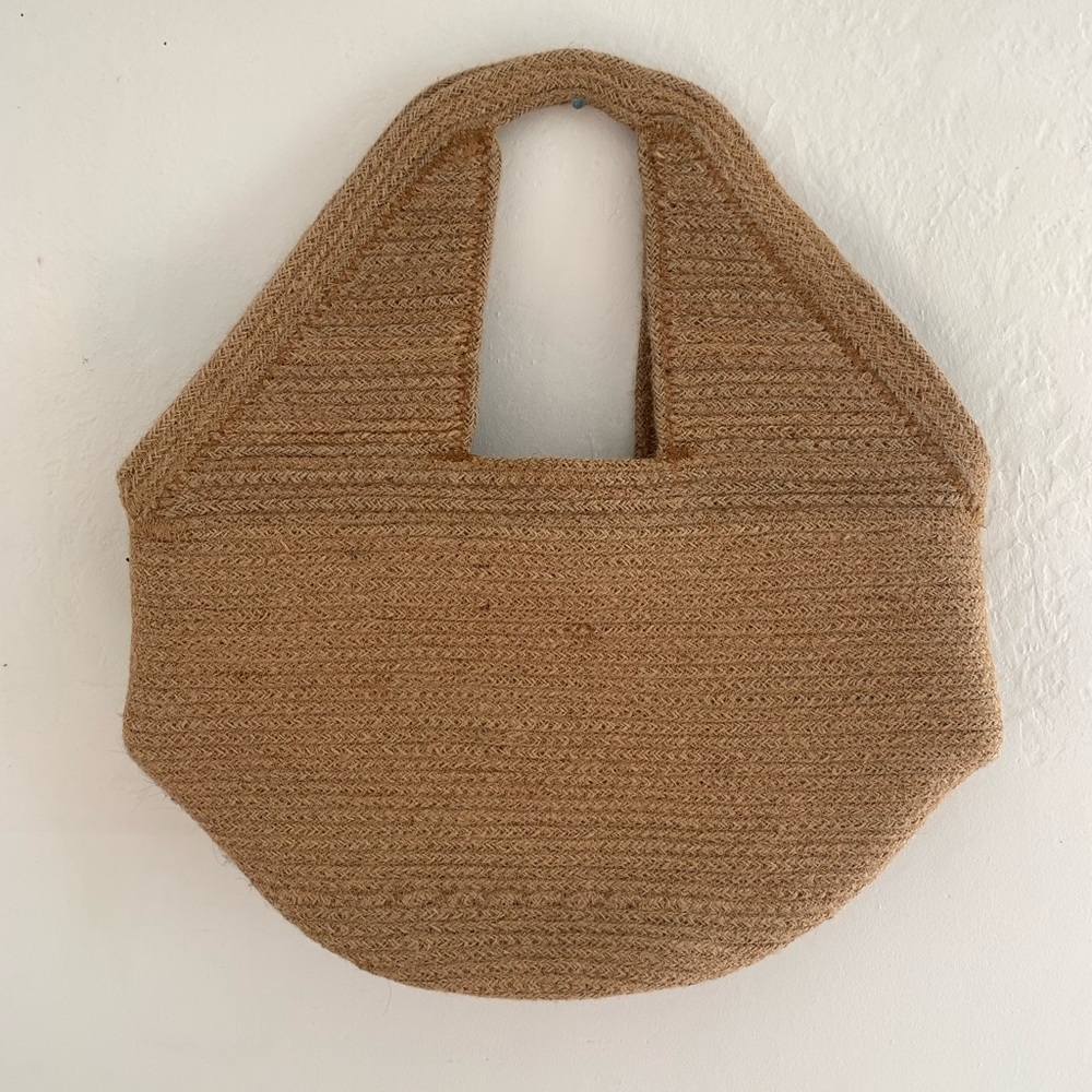 Handcrafted Tan Raffia Tote Bag